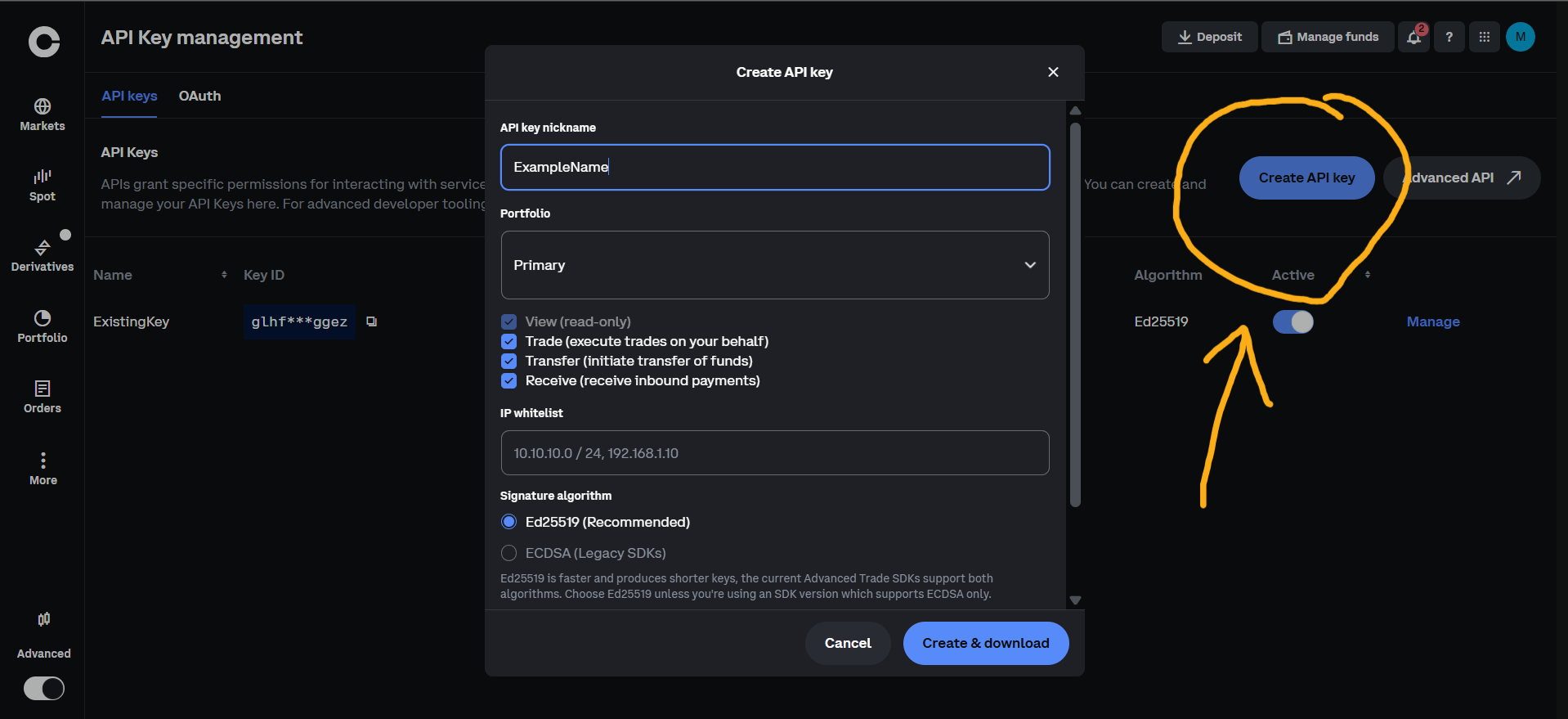How to create API keys