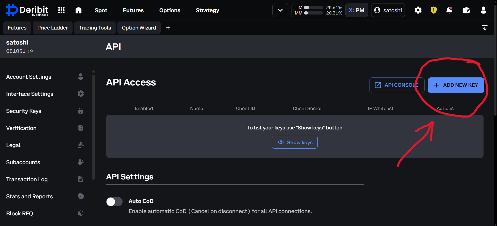 How to create API keys