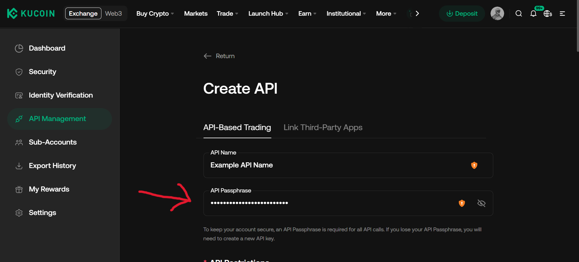 How to set passphrase & permissions